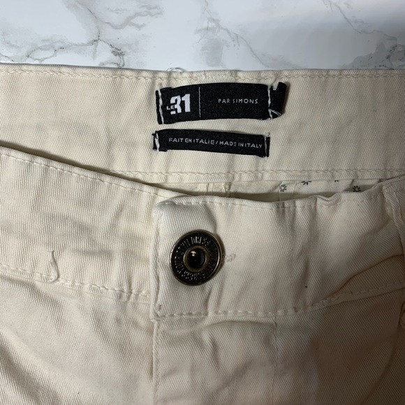 SIMONS Men's Cargo Joggers Cream White - Picture 3 of 3